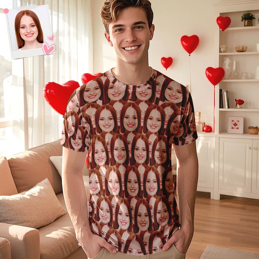 Custom Face T-shirt Unisex T-shirt Mash Funny T-shirt for Gift