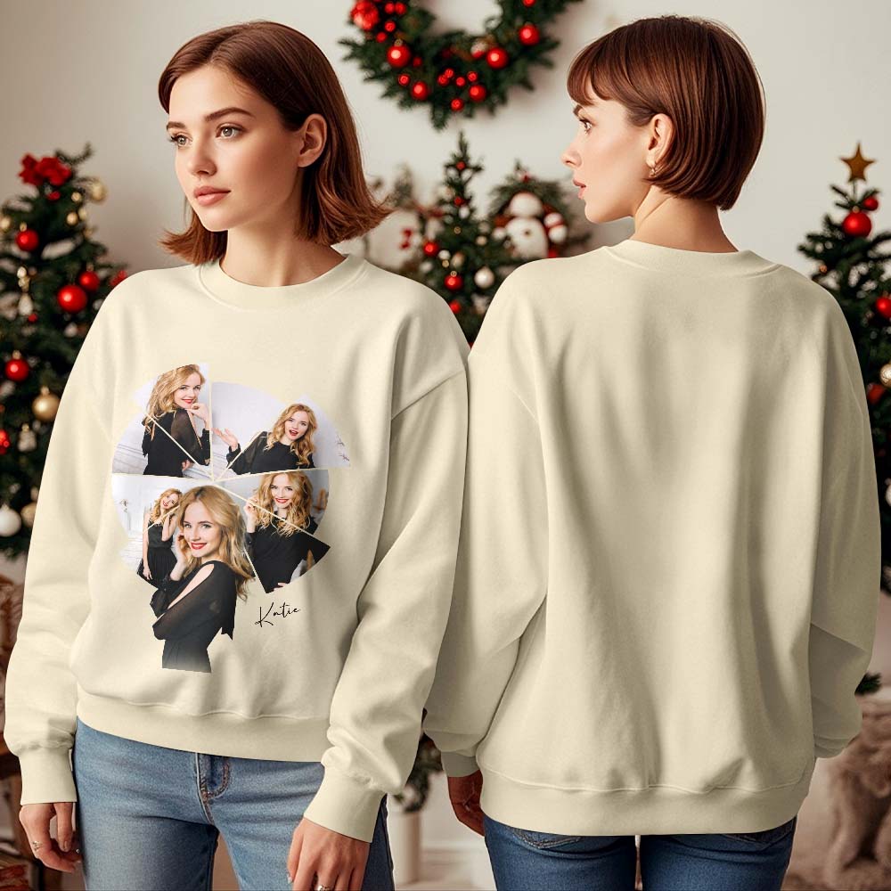 Custom Photo Printing T-shirt Crewneck Hoodie Personalized Your Girlfriend Boyfriend Photo Hoodie