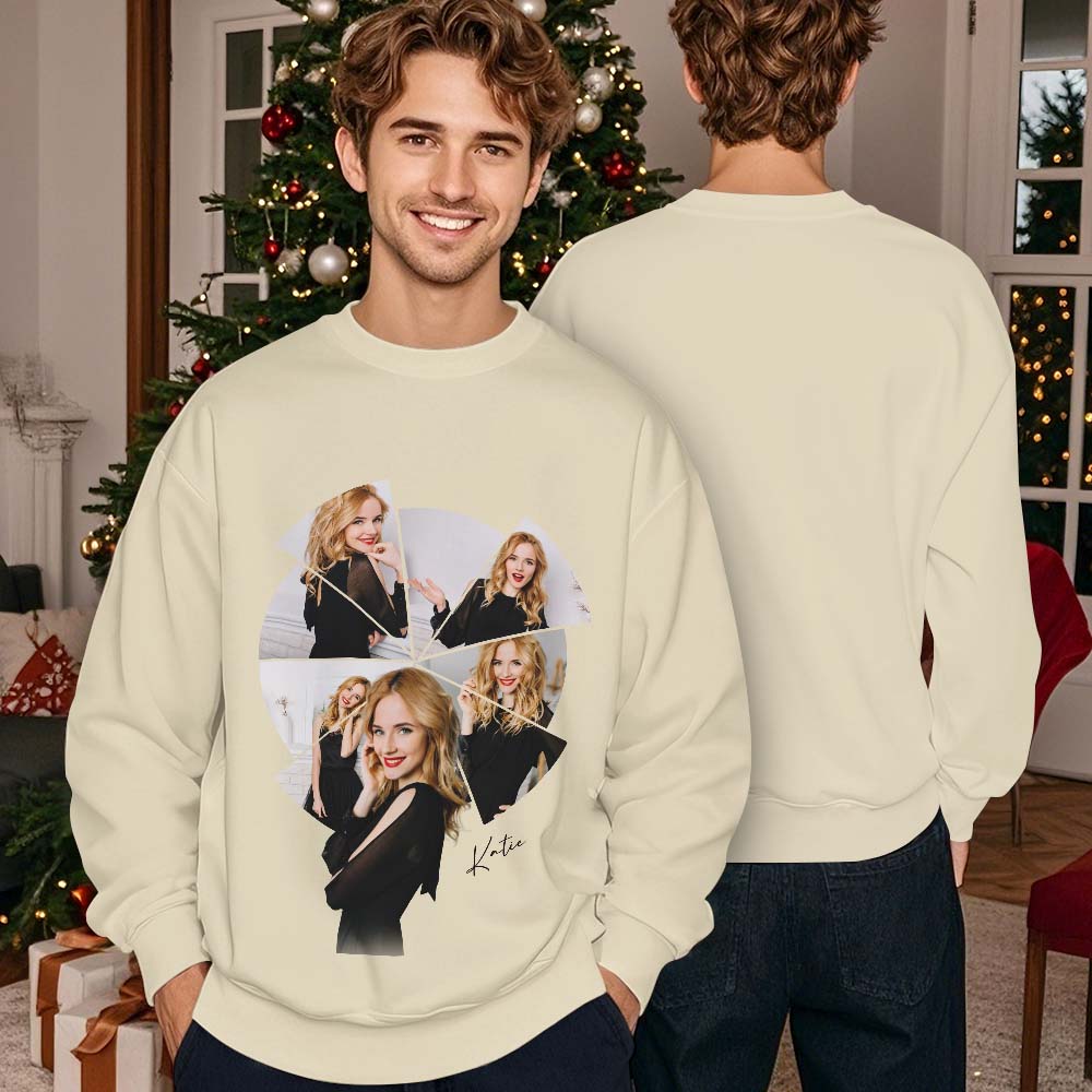 Custom Photo Printing T-shirt Crewneck Hoodie Personalized Your Girlfriend Boyfriend Photo Hoodie