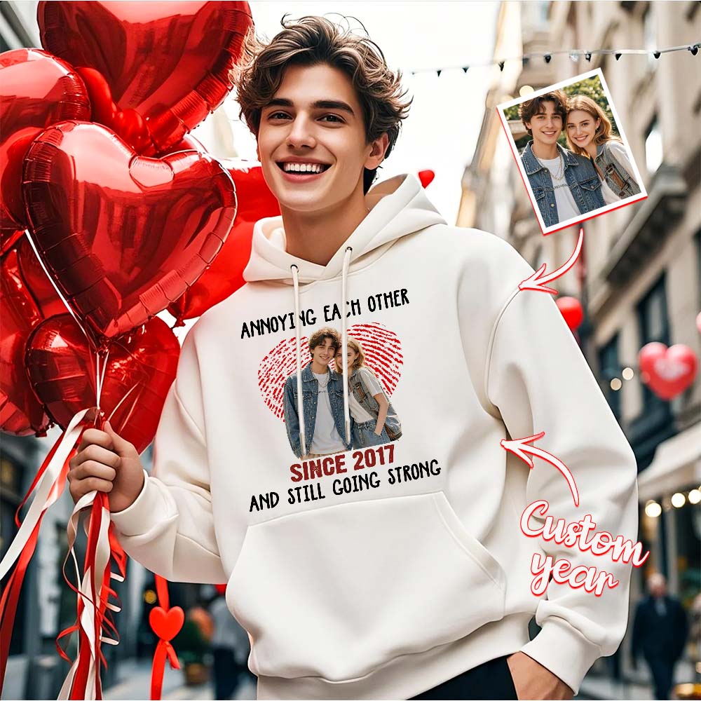 Custom Photo Annoying Each Other Since Year Still Going Strong Couple Shirt Valentine's Day Gift