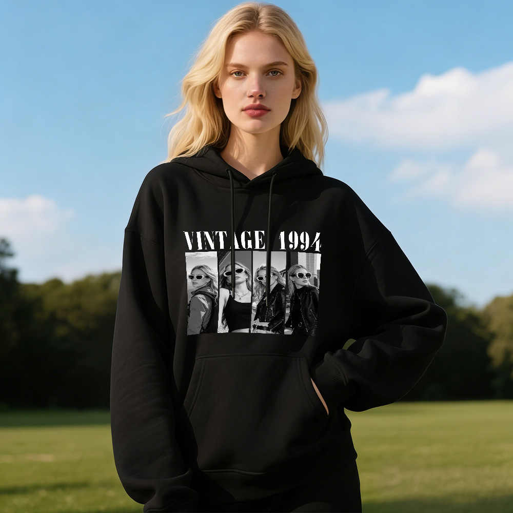 Custom Bestie Photo Pullover Hoodie Personalized Vintage 90s BFF Sweatshirt