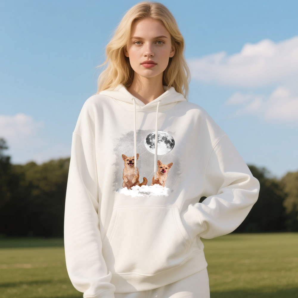 Custom Pet Photo Upload Cloudy Night Sweatshirt