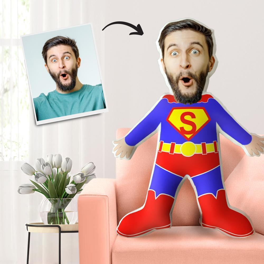 Custom Superman MiniMe Pillow Face Pillow Personalized Man of Steel Pillow Custom Pillow Picture Pillow Costume Pillow Doll Super Hero Toy Father's Day Gift Ideas - MyFaceTshirt