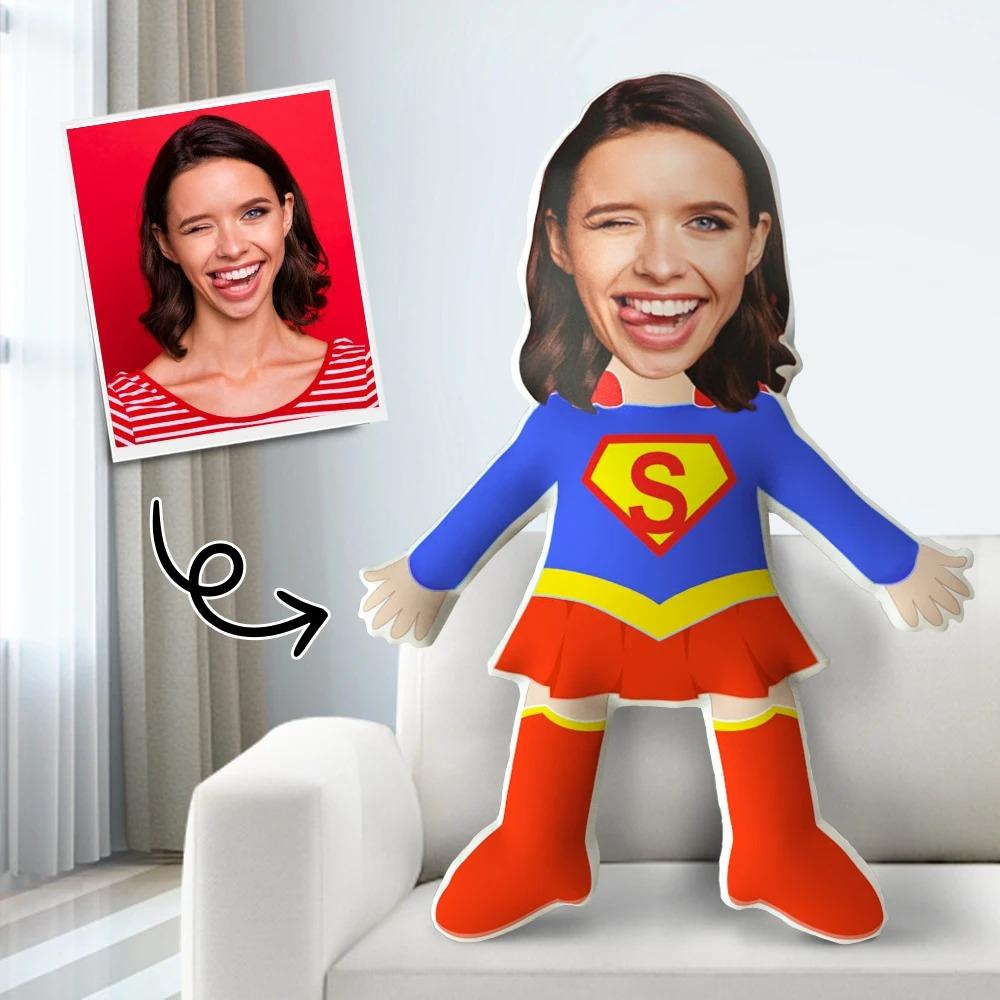 Custom Superwoman MiniMe Pillow Face Pillow Personalized Superwoman Pillow Custom Pillow Picture Pillow Costume Pillow Doll Super Hero Toy - MyFaceTshirt