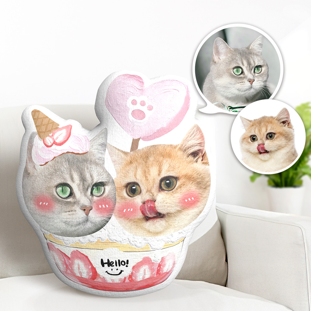 Personalized Unique Gift Idea Plush Pillow - Fun Animal Character Pillow for Cat Lovers & Friends - MyFaceTshirt