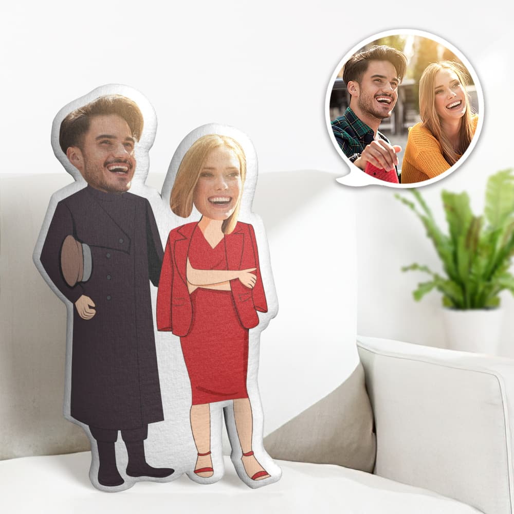 Birthday Gifts Custom Face MiniMe Pillow Personalized Couple Pillow Christmas Gifts - Get Photo Blanket