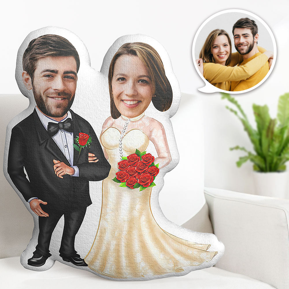 Valentine's Day Gifts Custom Photo Pillow Personalized Face Pillow Customized Wedding Dresses Pillow