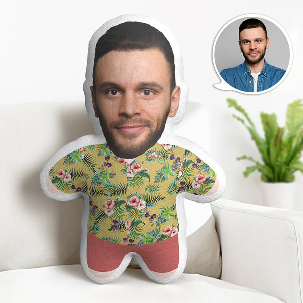 Pillow Face Gifts for Him Hawaiian Minime Throw Pillow Custom Face Personalised Minime Doll - MyFaceTshirt