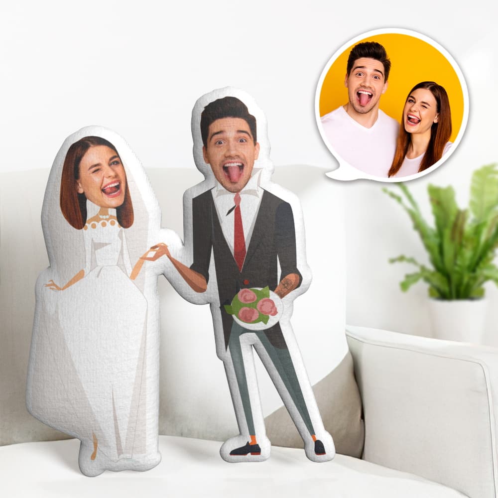 Christmas Gifts Custom MiniMe Pillow Custom Couple Pillow Unique Photo Pillow Wedding Gifts - Get Photo Blanket
