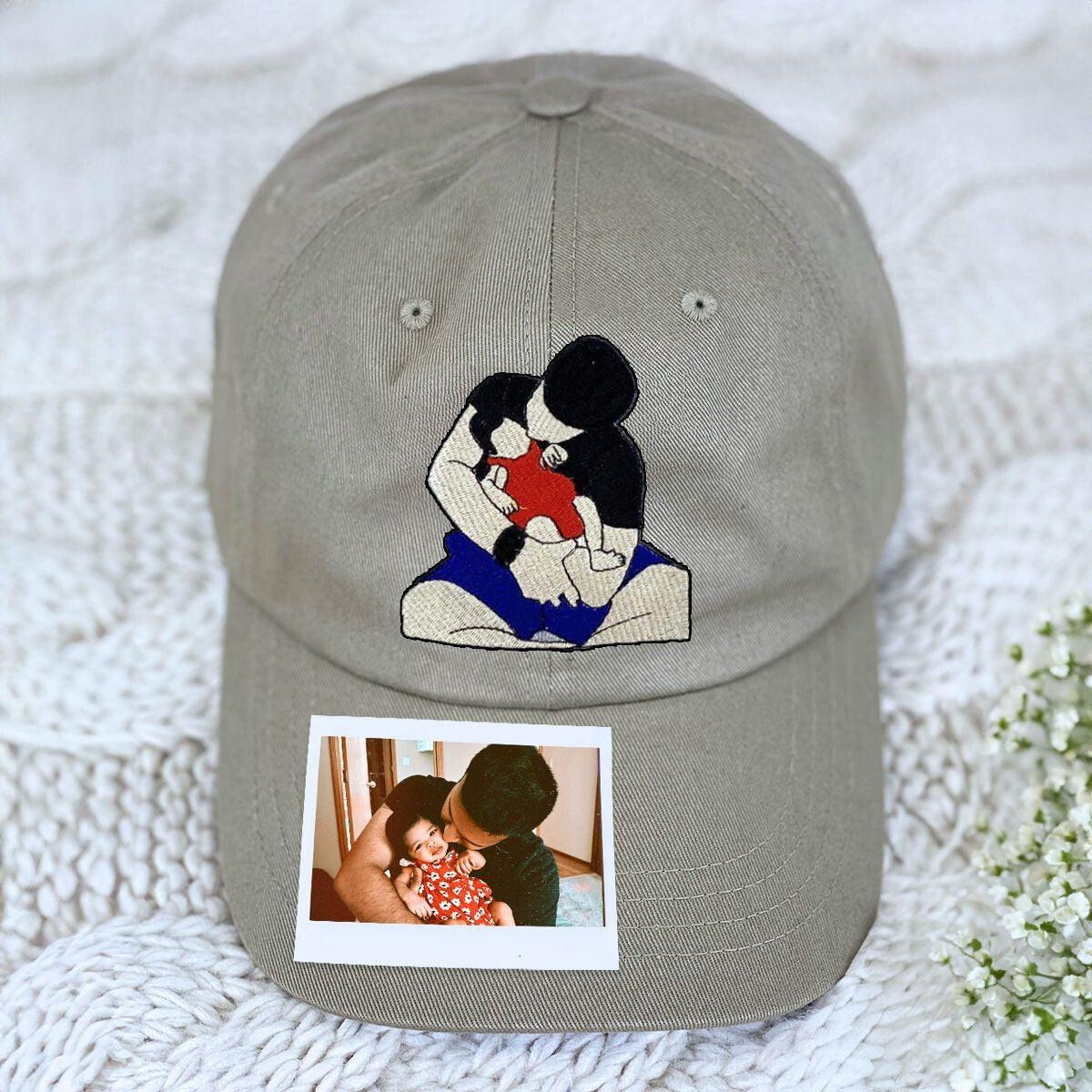 Personalized Dad Hat with Custom Embroidered Photo - Unique Dad Gift Idea