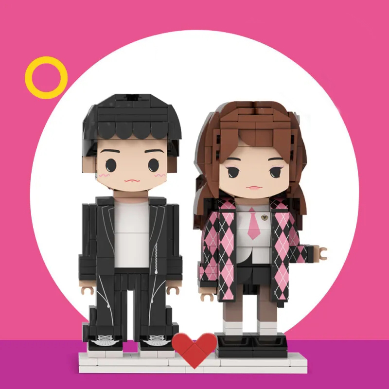Customizable Fully Body 2 People Custom Brick Figures Persanalized Cute Face Universal Interlocking Plastic Toy Gifts for Her