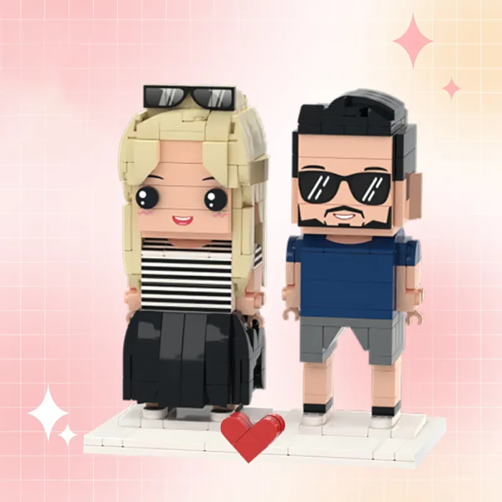Customizable Fully Body 2 People Custom Brick Figures Seaside Vacation Brick Me Figures