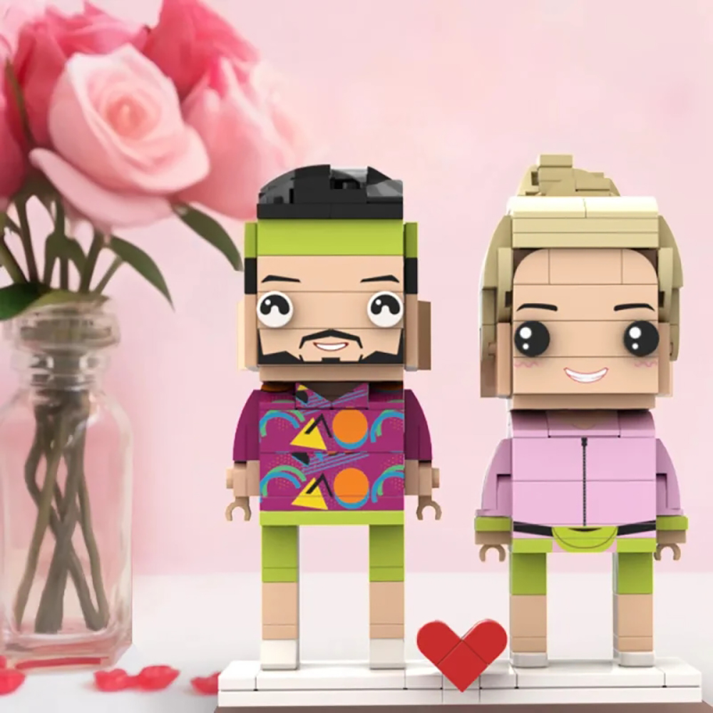 Valentine's Day Gym Couple Brick Figures Personalized Couples Brick Figures Small Particle Block Gift For Love Birds On Valentine's Day