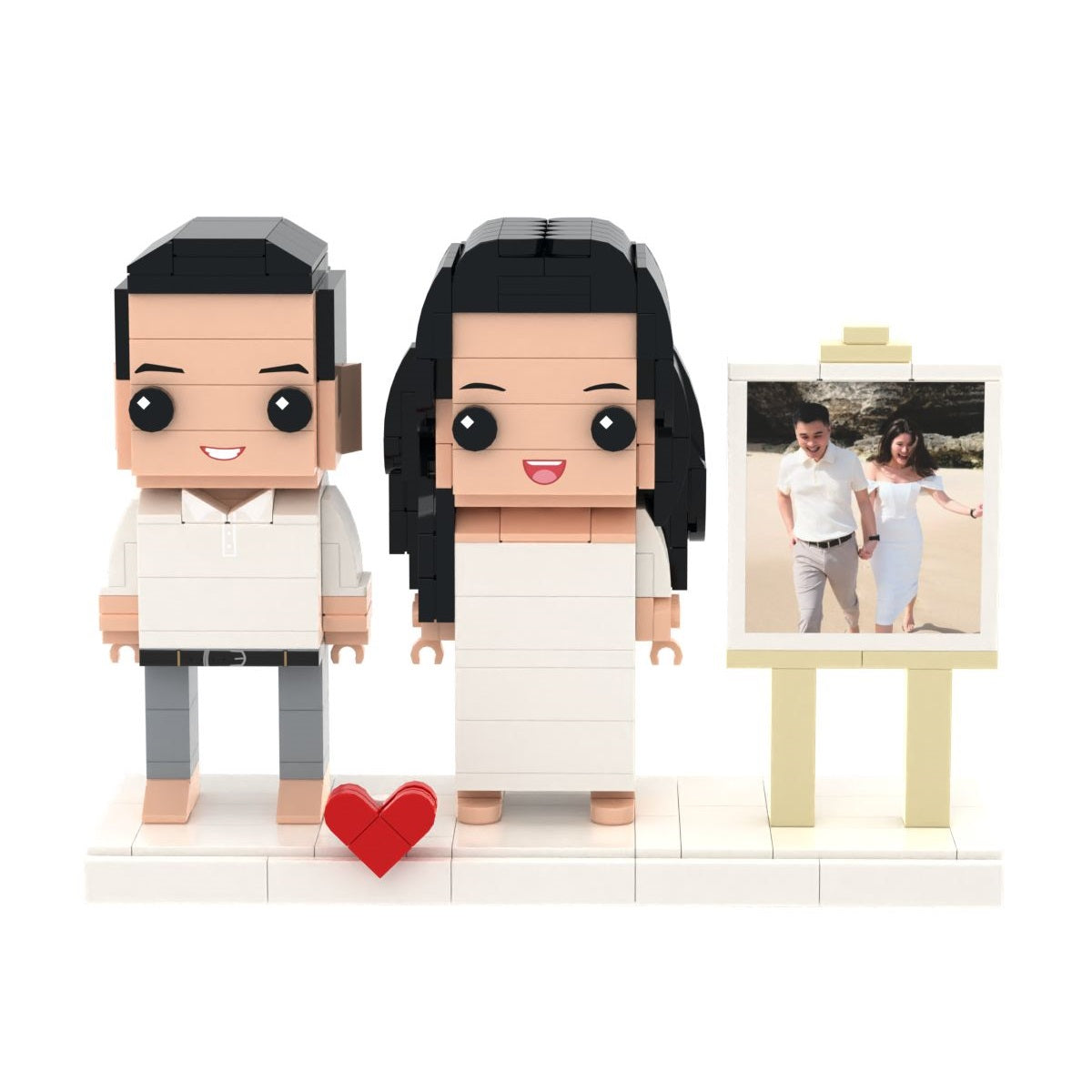 Anniversary Gifts Full Body Customizable 2 People Photo Frame Custom Cute Brick Figures Small Particle Block
