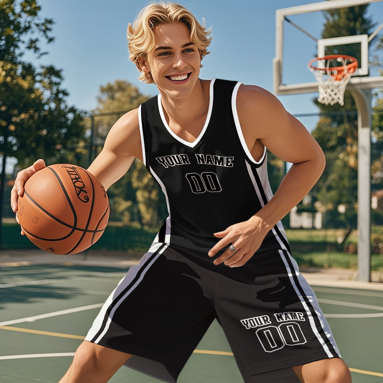 Custom Basketball Jersey Set Personalize Your Name & Number Gift For Basketball Lover Player-Red