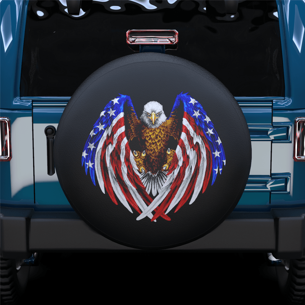 American Eagle &Flag Spare Tire Cover - MyFaceTshirt