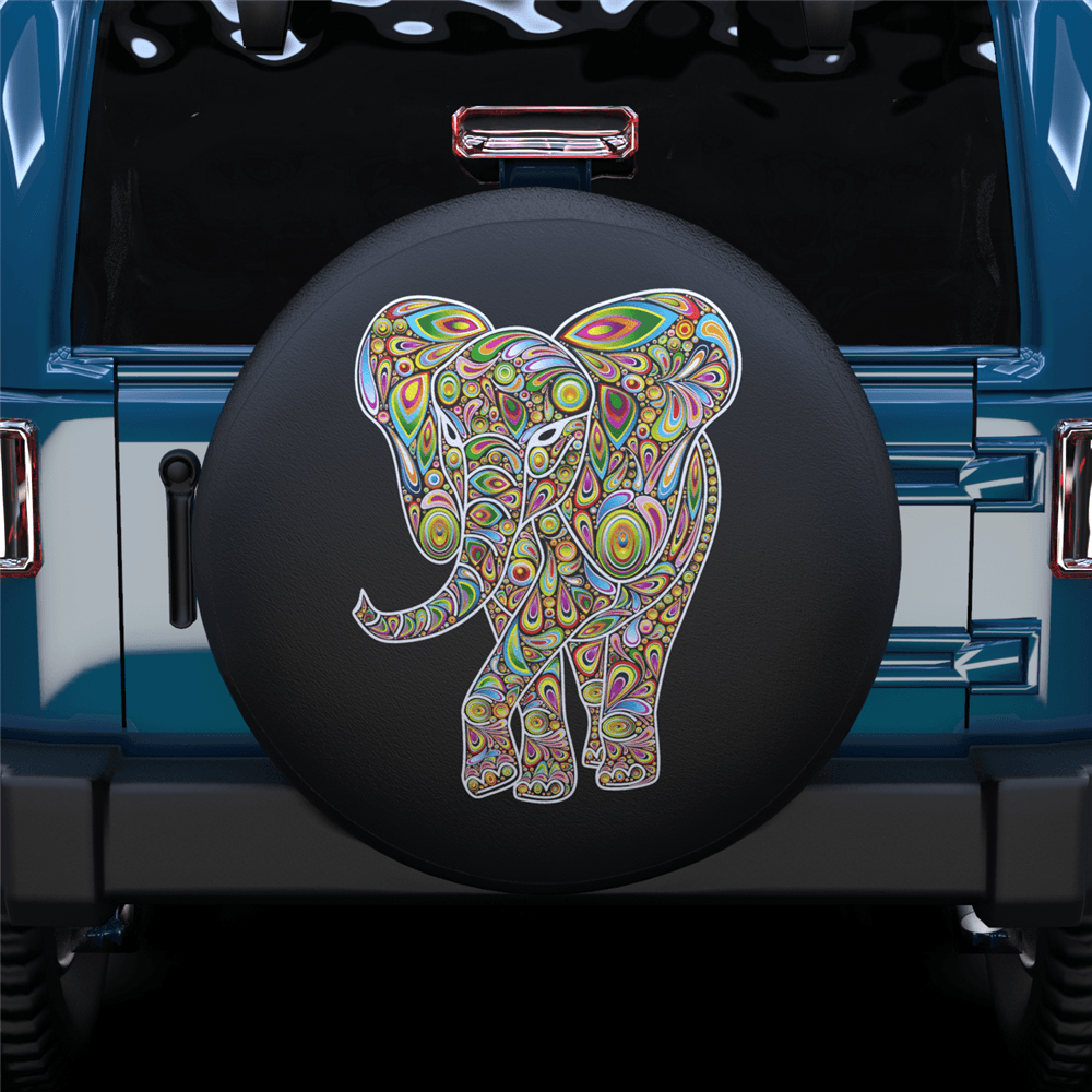 Color Art Elephant Spare Tire Cover For RV - MyFaceTshirt