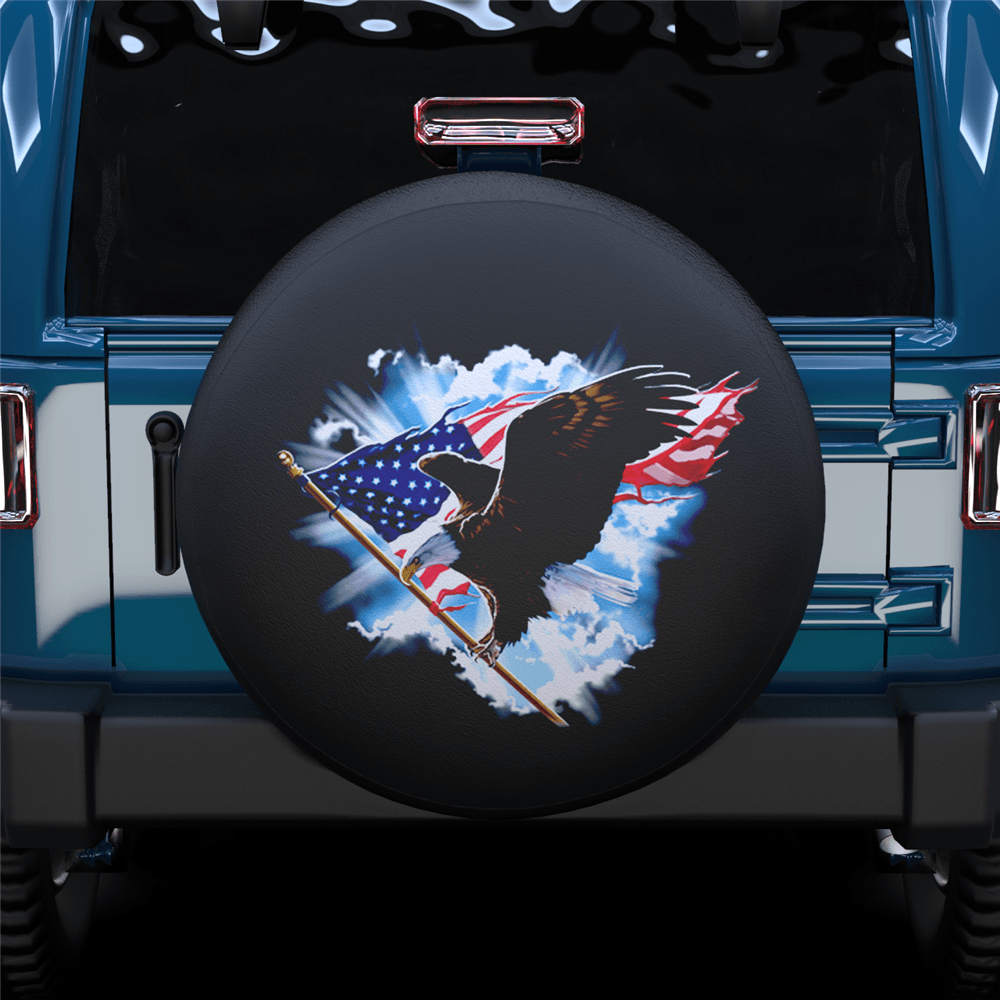 Fly American Eagel Spare Tire Cover - MyFaceTshirt