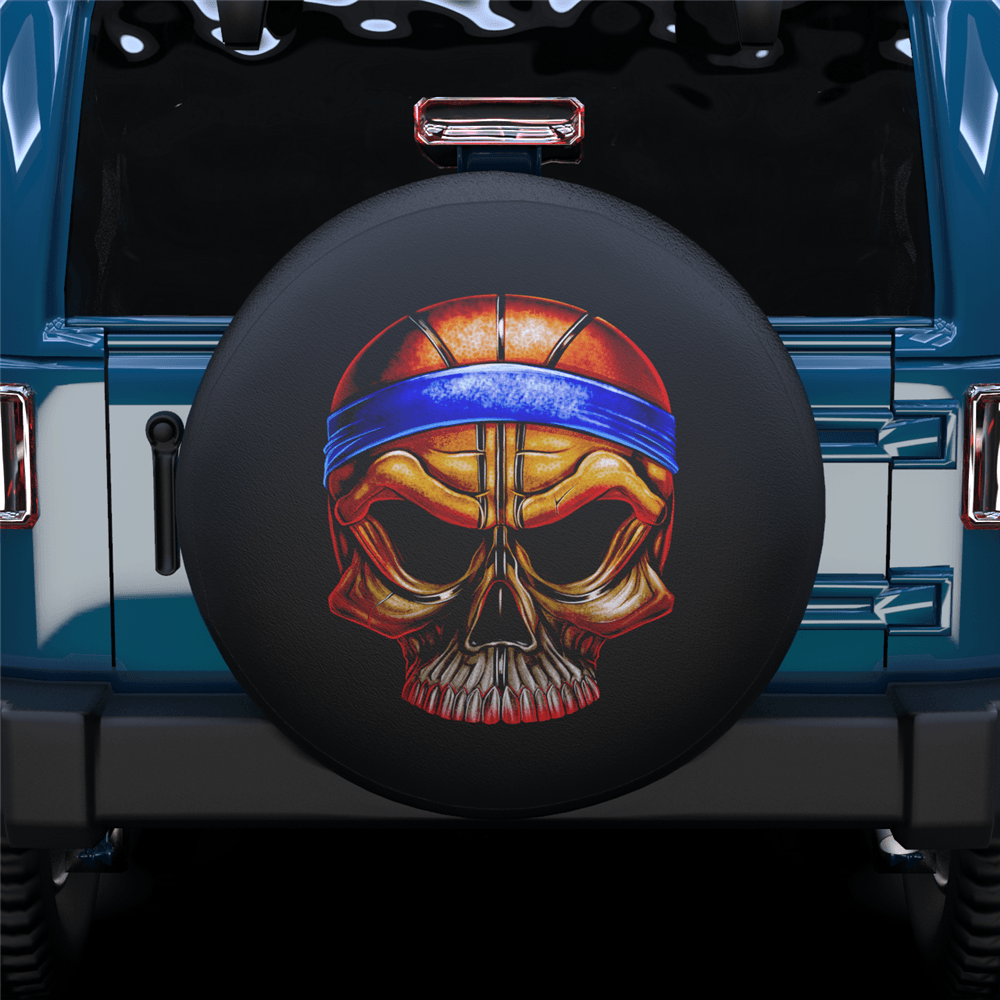 Basketball Theme Skull Spare Tire Cover For SUV - MyFaceTshirt