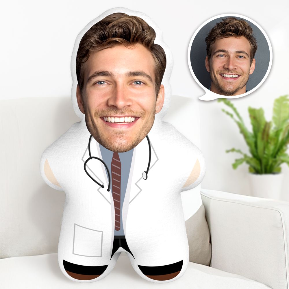 Face Pillow Doctor Minime Throw Pillow Custom Doctor Pillow Personalised Photo Minime Pillow - MyFaceTshirt