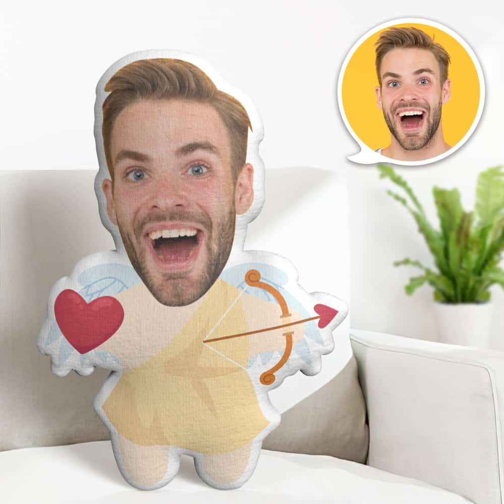 Valentine's Day Gift Custom Face Pillow, Cartoon Cupid Angel Face Doll, the Best Gift for Lover - MyFaceTshirt