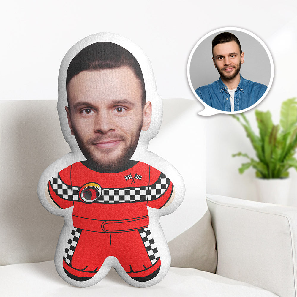Custom Face Minime Teddy Pillow Racing Formula Personalised Photo Minime Doll - MyFaceTshirt