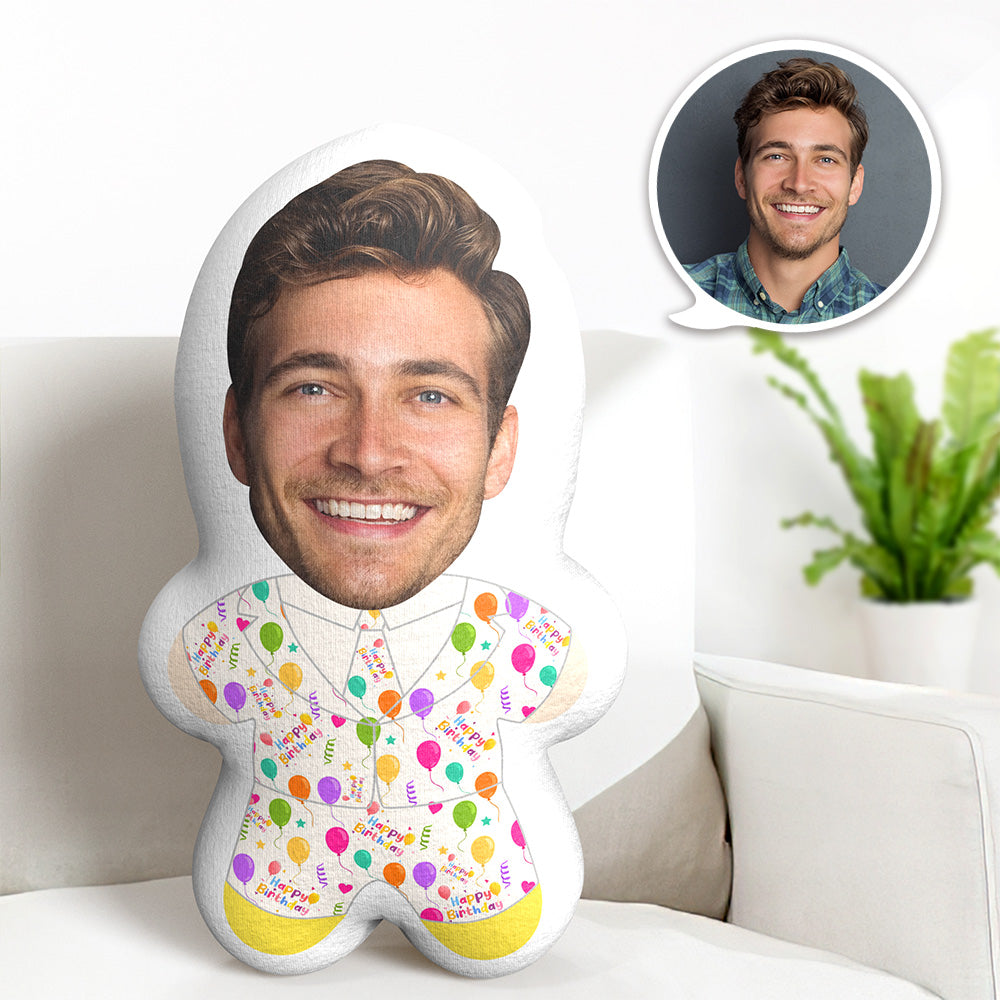 Custom Face Pillow Birthday Suit Body Pillow Photo MiniMe Pillow Funny Birthday Gift - MyFaceTshirt