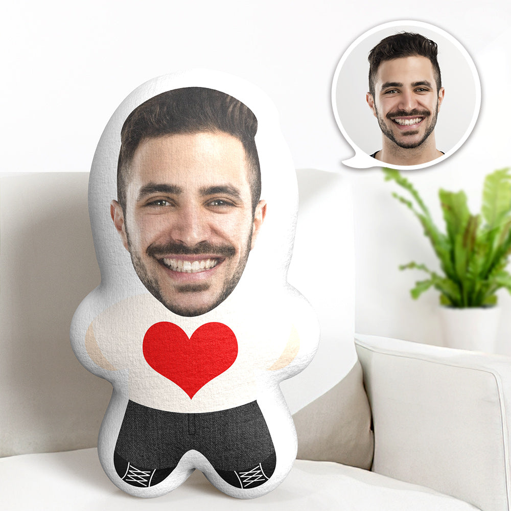 Custom Face Pillow Heart Minime Throw Pillow Personalized Photo Minime Pillow Gift for Lover - MyFaceTshirt