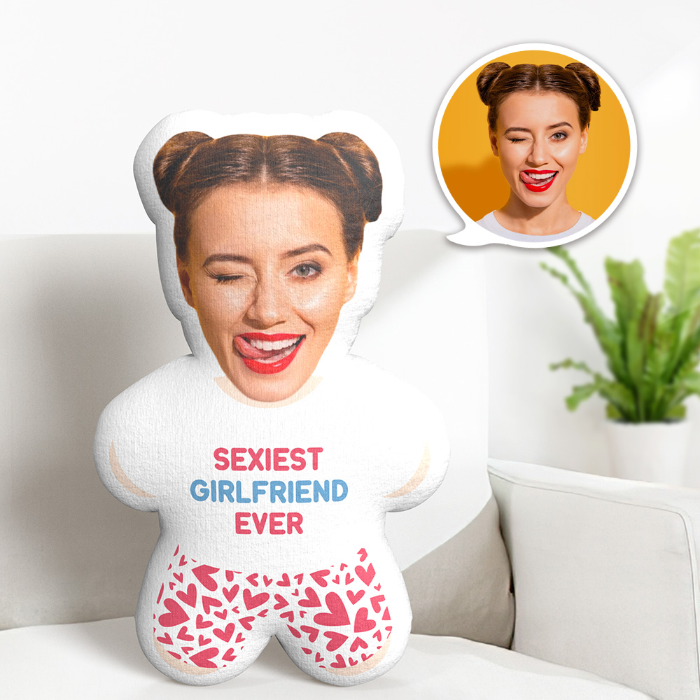 Custom Minime Throw Pillow Sexiest Girlfriend Ever Face Pillow Personalized Photo Minime Pillow - MyFaceTshirt