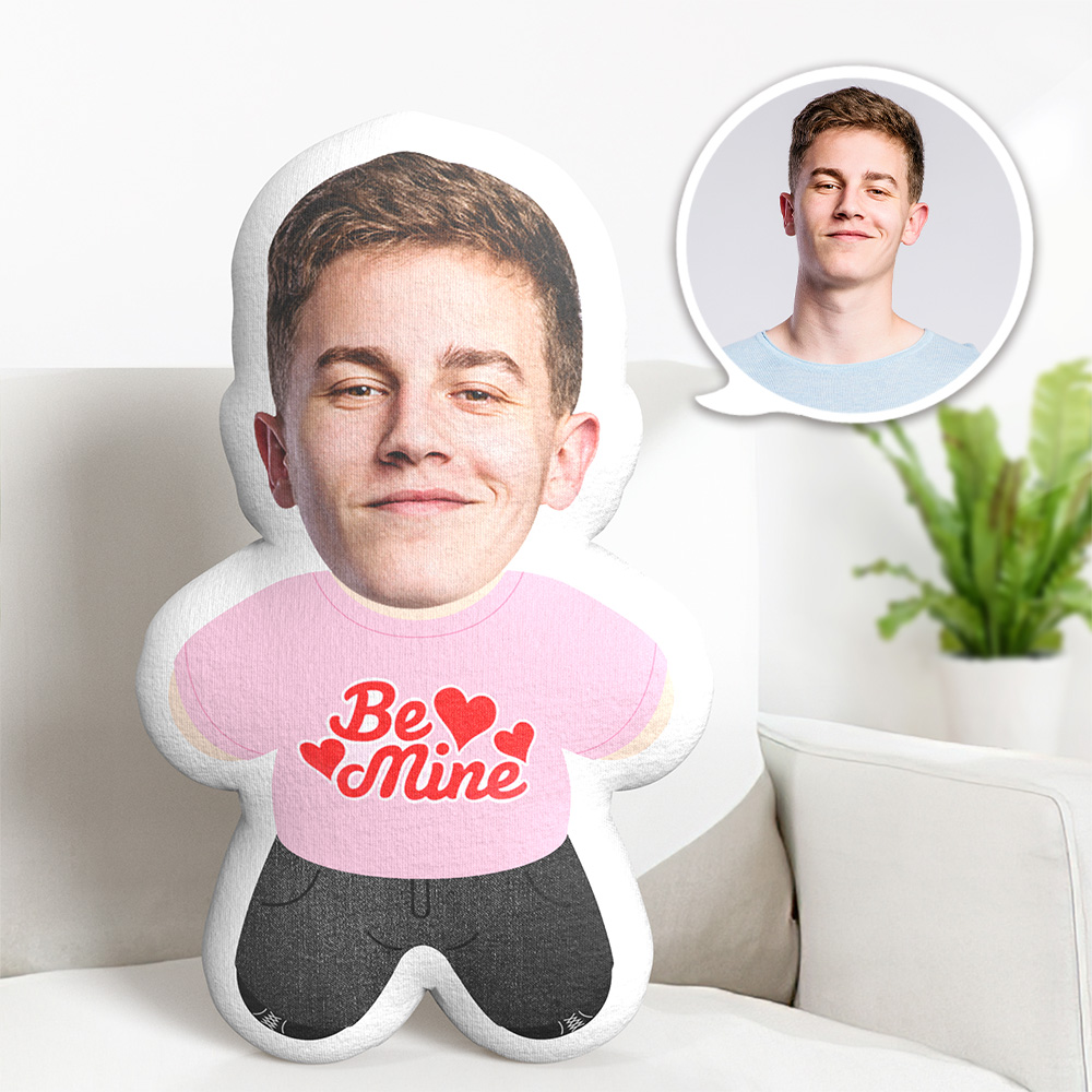 Custom Minime Throw Pillow Be Mine Face Pillow Personalized Photo Minime Pillow - MyFaceTshirt