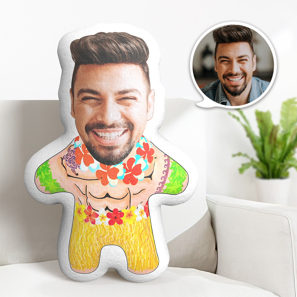 Custom Photo Face Pillow Hula Male Face Pillow