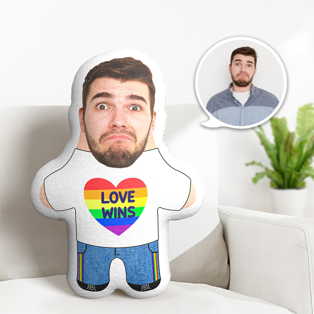 Custom Photo Face Pillow Love Wins Face Pillow