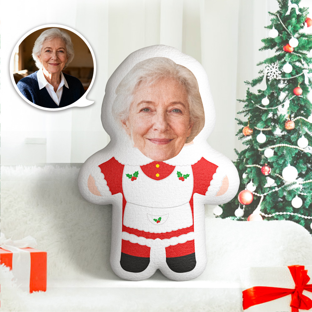 Personalized Face Pillow Custom Photo Pillow Christmas Maid MiniMe Pillow Gifts for Christmas - MyFaceTshirt