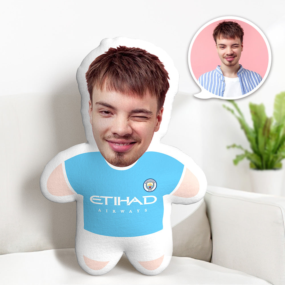 Face Pillow Manchester City F.C. Minime Throw Pillow Custom Face Gifts Personalised Photo Minime Pillow - MyFaceTshirt