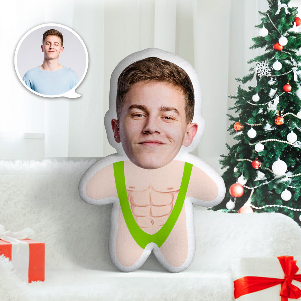 Christmas Gifts Pillow Face Mankini Minime Throw Pillow Custom Face Gifts Personalized Photo Minime Pillow - MyFaceTshirt