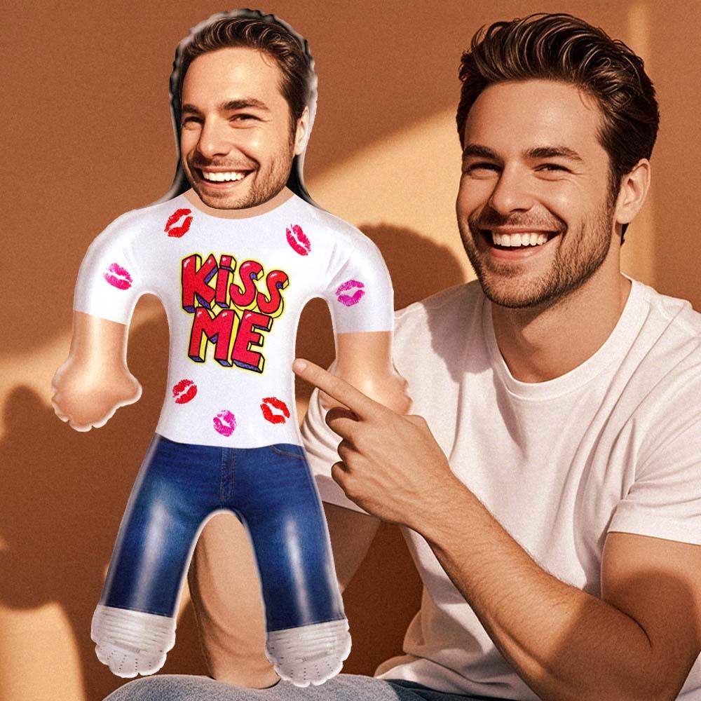 Custom Couple Blow Up Doll Custom Face Inflatable Air Minime Gift - Kiss Me - MyFaceTshirt