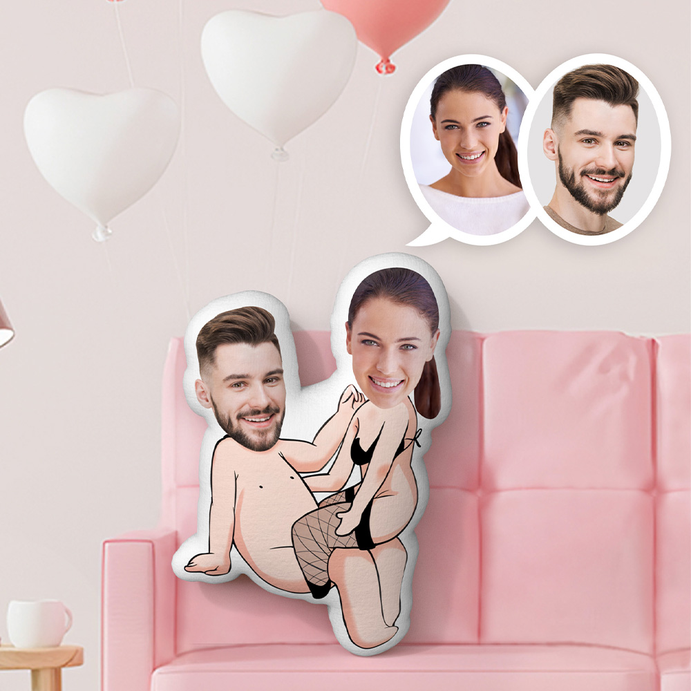 Custom Naughty Couple Black Stockings Style Pillow Hot Couple Pillow