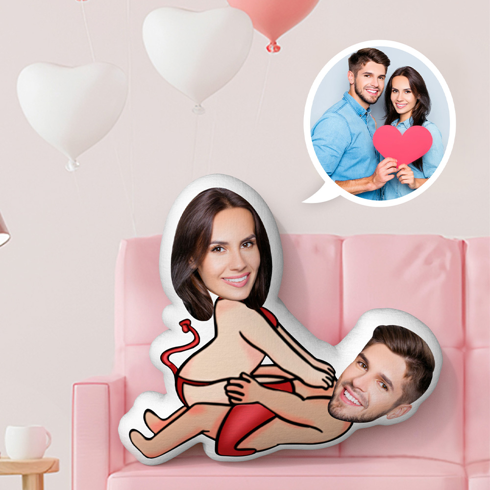 Custom Fitness Couple Face Pillow Heavy Lifting Couple Pillow