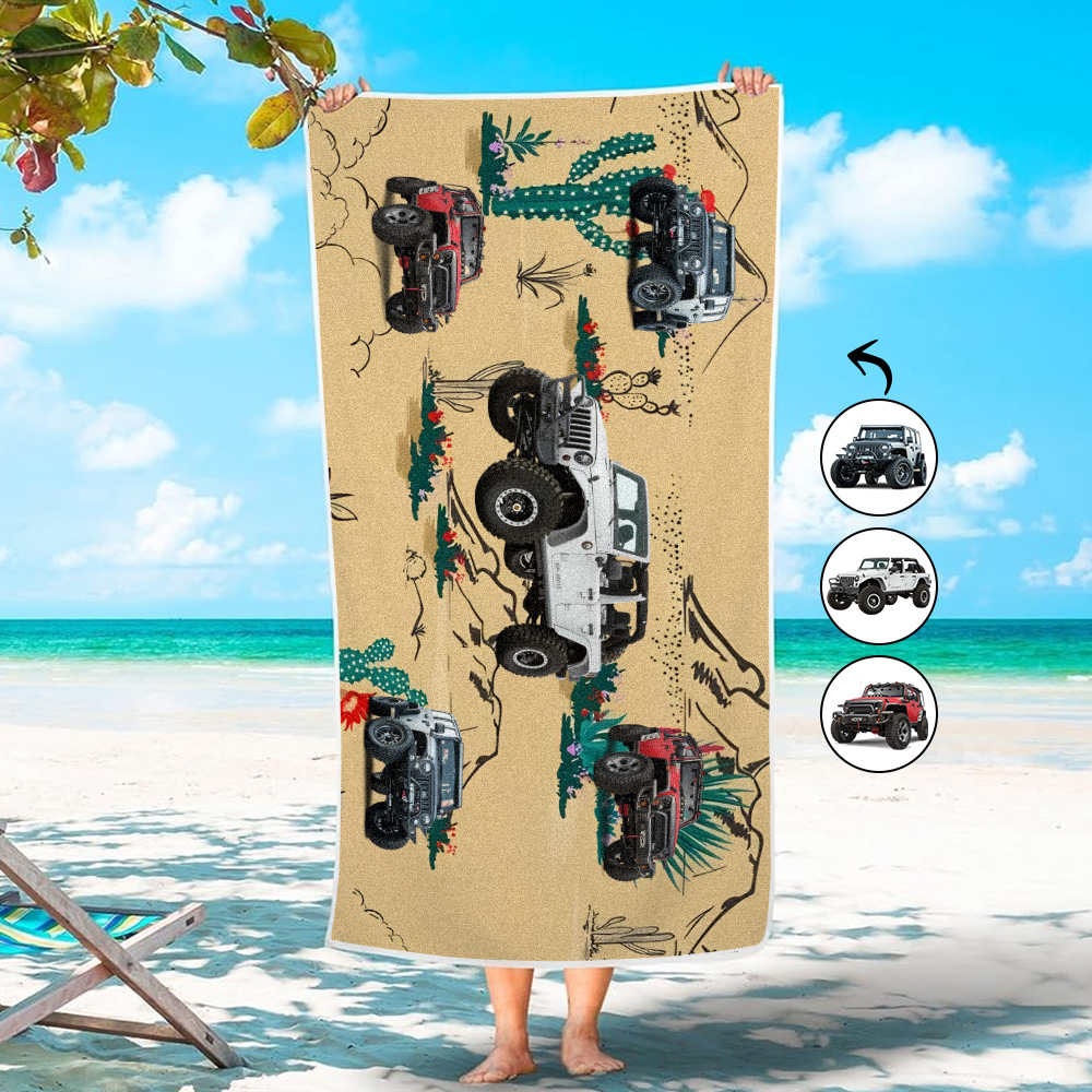Custom Photo Car Beach Towel - MyFaceTshirt