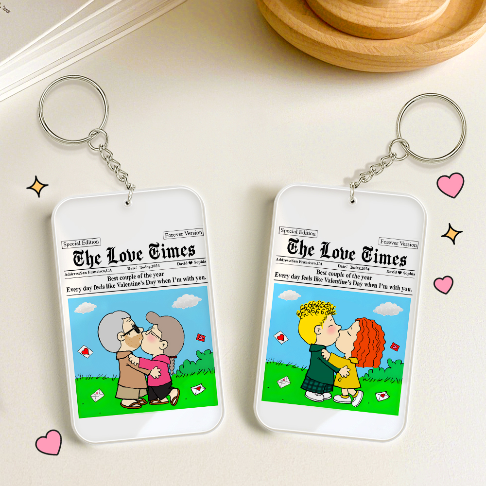 Custom Cartoon Keychain Personalized Gifts For Couple Keychain The Love Times