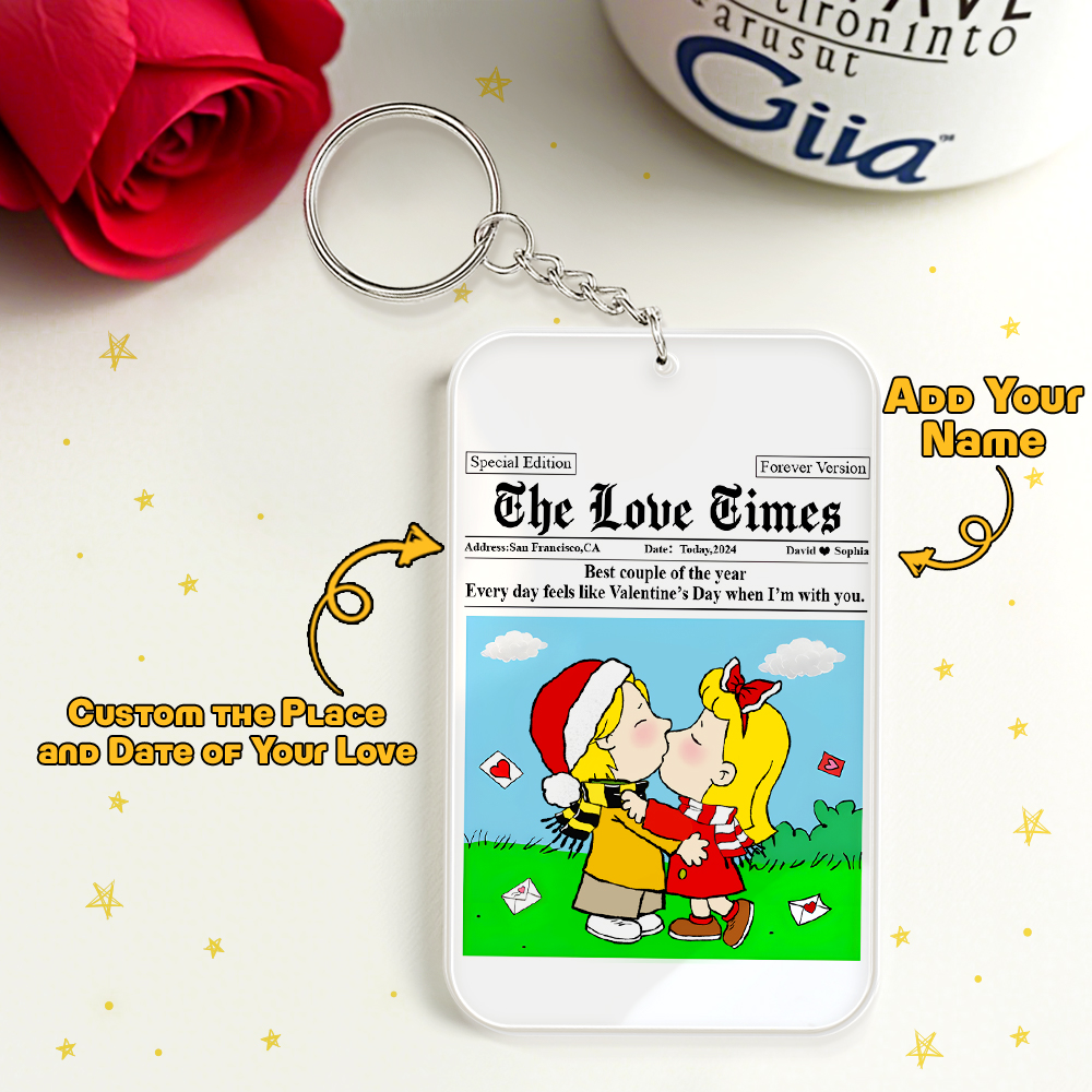 Custom Cartoon Keychain Personalized Gifts For Couple Keychain The Love Times