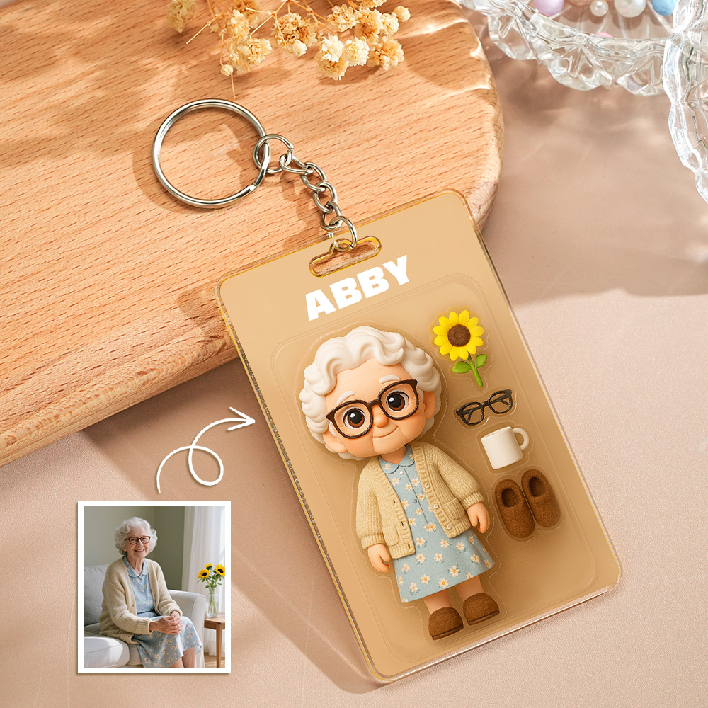 Custom Action Figure Pack Packaging Toy Box Style Art Gift Personalized Acrylic Keychain Gift for Baby