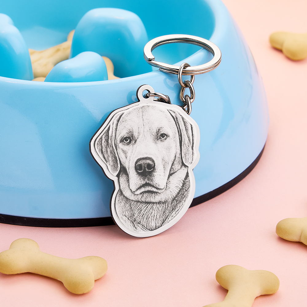 Life-Like Keychain Custom Pet Keychain with Photo-Engraved Detail