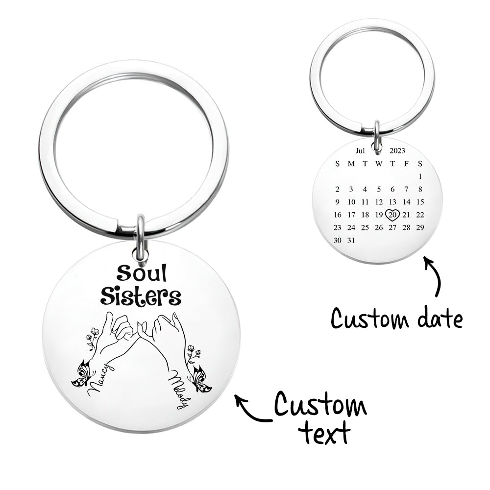 Personalized Calendar Key-chain Significant Date Marker Gift for Besties - MyFaceTshirt