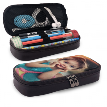 Back To School Gifts Personalized Leather Photo Pencil Case - MyFaceTshirt