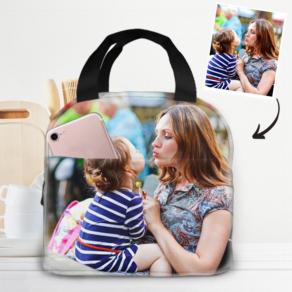 Back To School Gifts Personalized Photo Insulation Lunch Bag, Customized Lunch Box, Mother's Day Gift - MyFaceTshirt