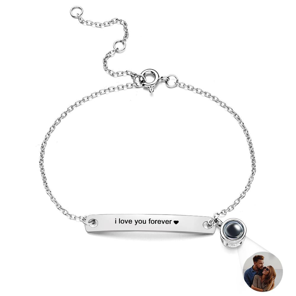 Custom Projection Engraved Bracelet Simple Gift for Girl - MyFaceTshirt