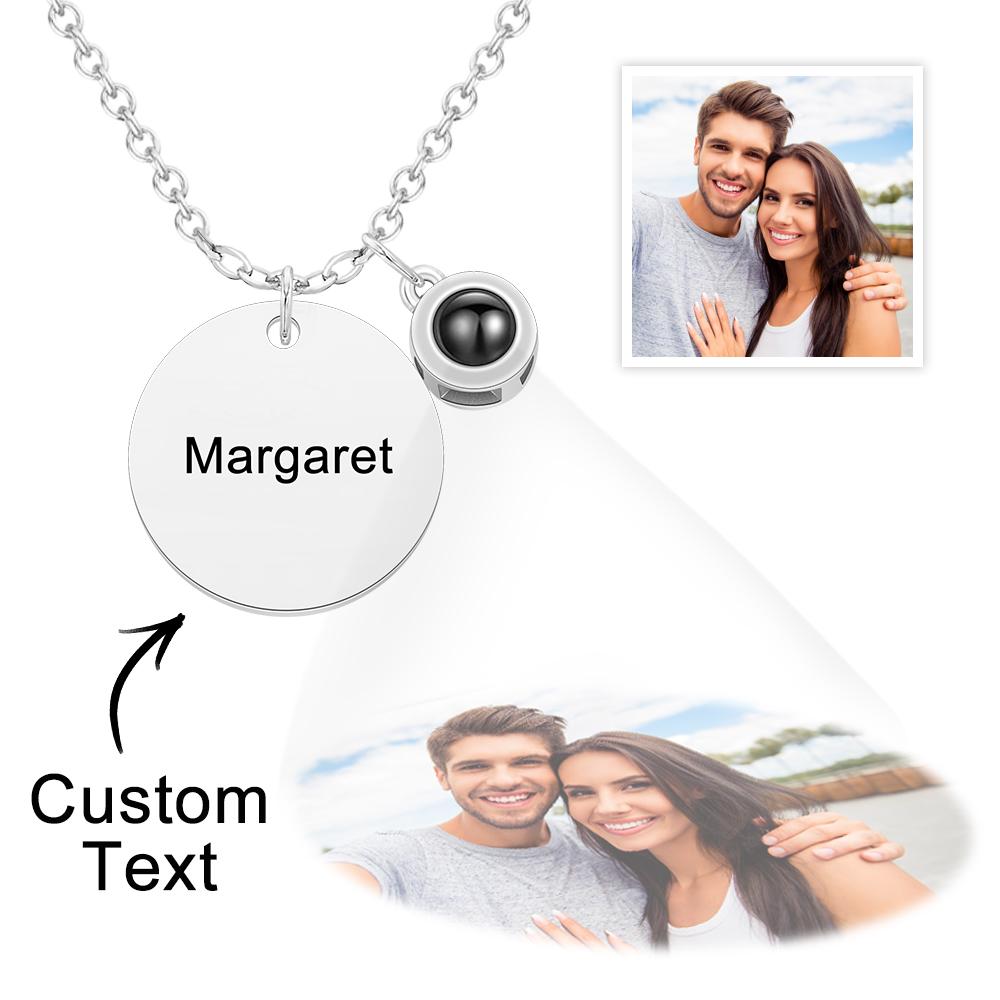 Custom Projection Engraved Necklace Pendant Simple Gifts - MyFaceTshirt