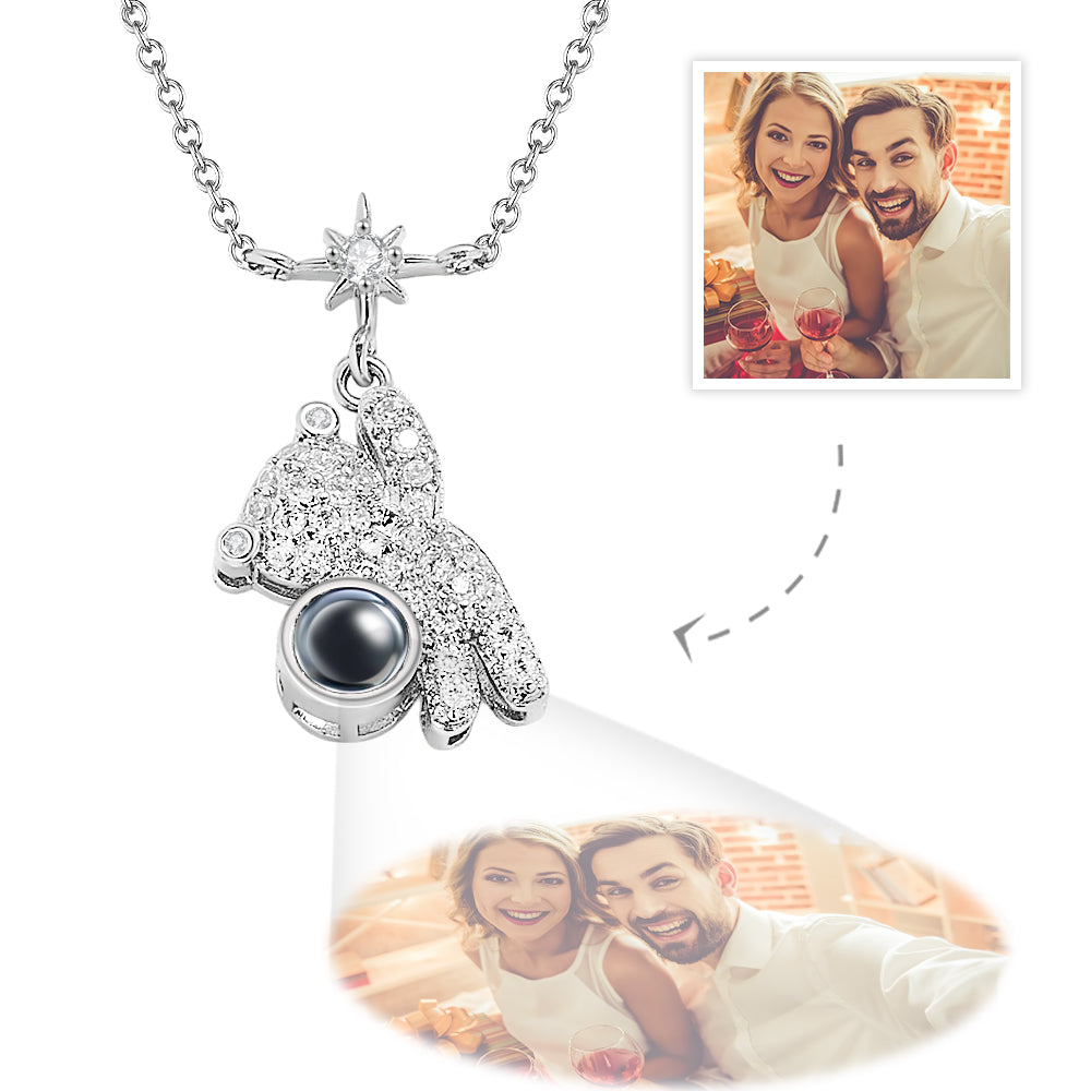 Personalized Photo Bear Projection Necklace Jewelry Best Friend Gift - MyFaceTshirt