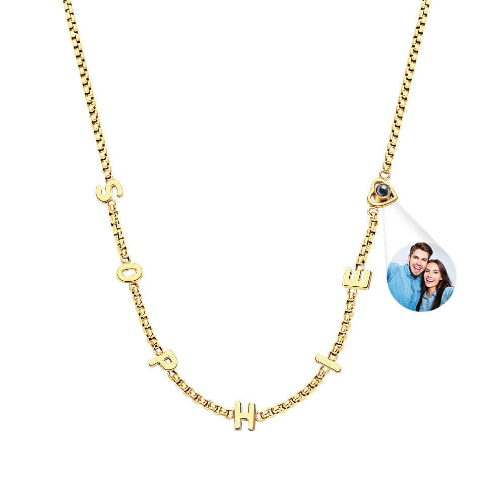Custom Name Necklace Projection Photo Necklace Personalized Projection Pendant Gift for Her - MyFaceTshirt